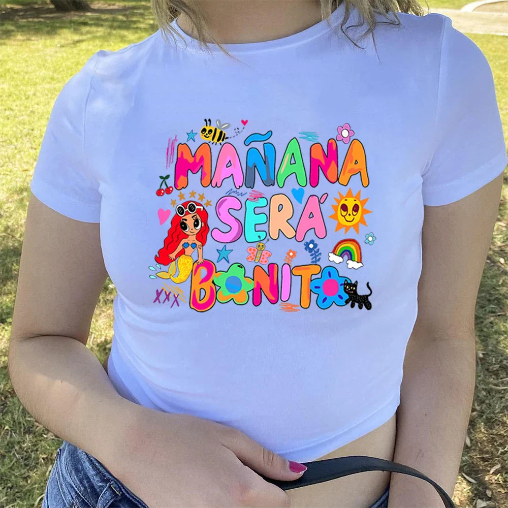 DressBetty - 2024 Cute Mermaid Graphic Y2K Crop Top