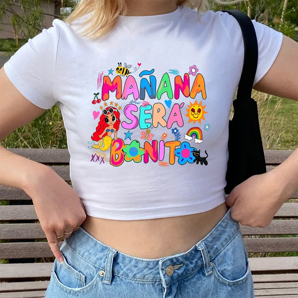 DressBetty - 2024 Cute Mermaid Graphic Y2K Crop Top