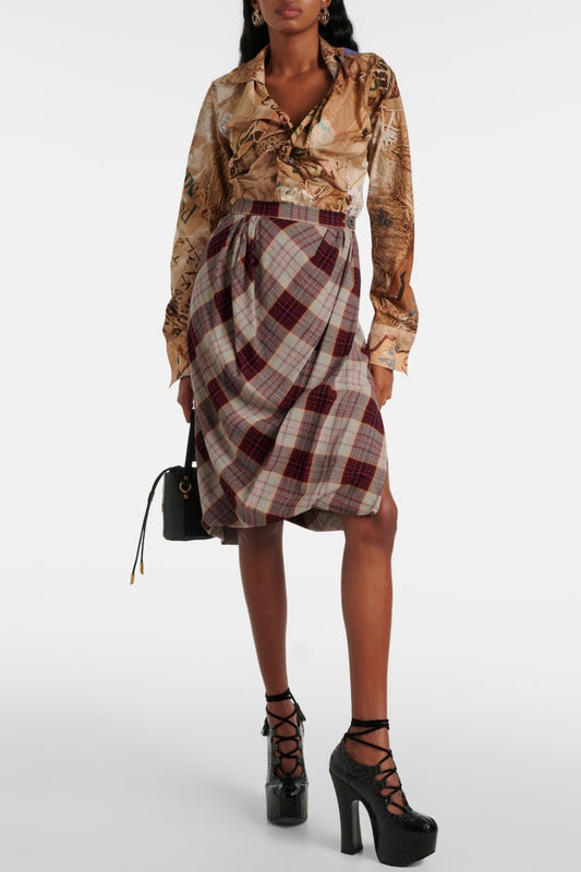 Keira Asymmetric Gathered Printed Shirt