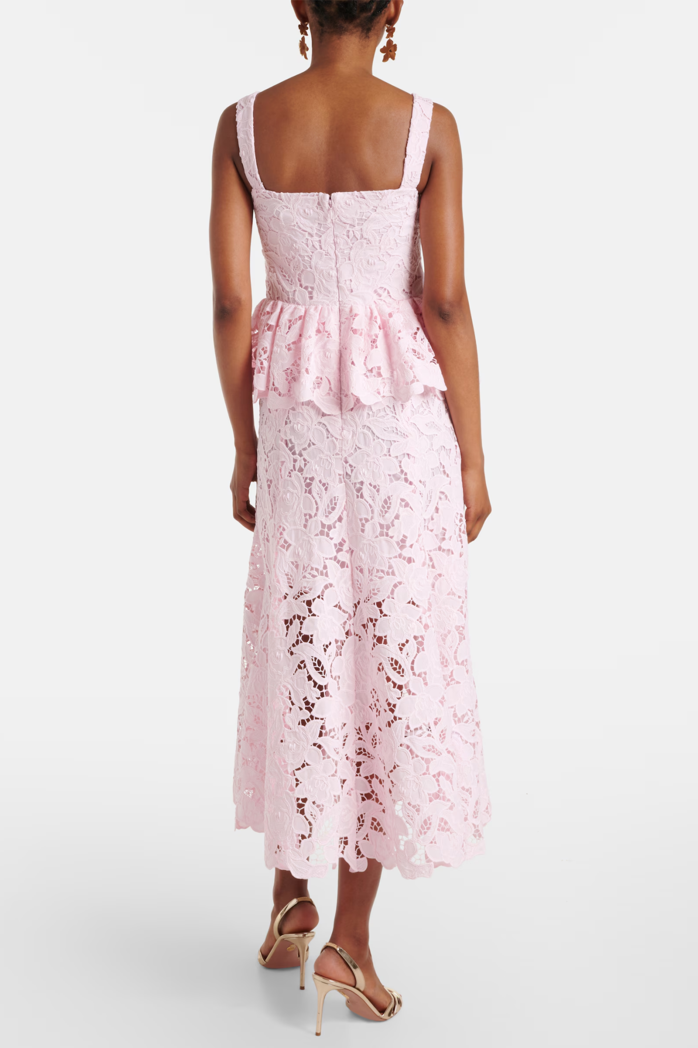 Lacinda Lace Peplum Midi Dress
