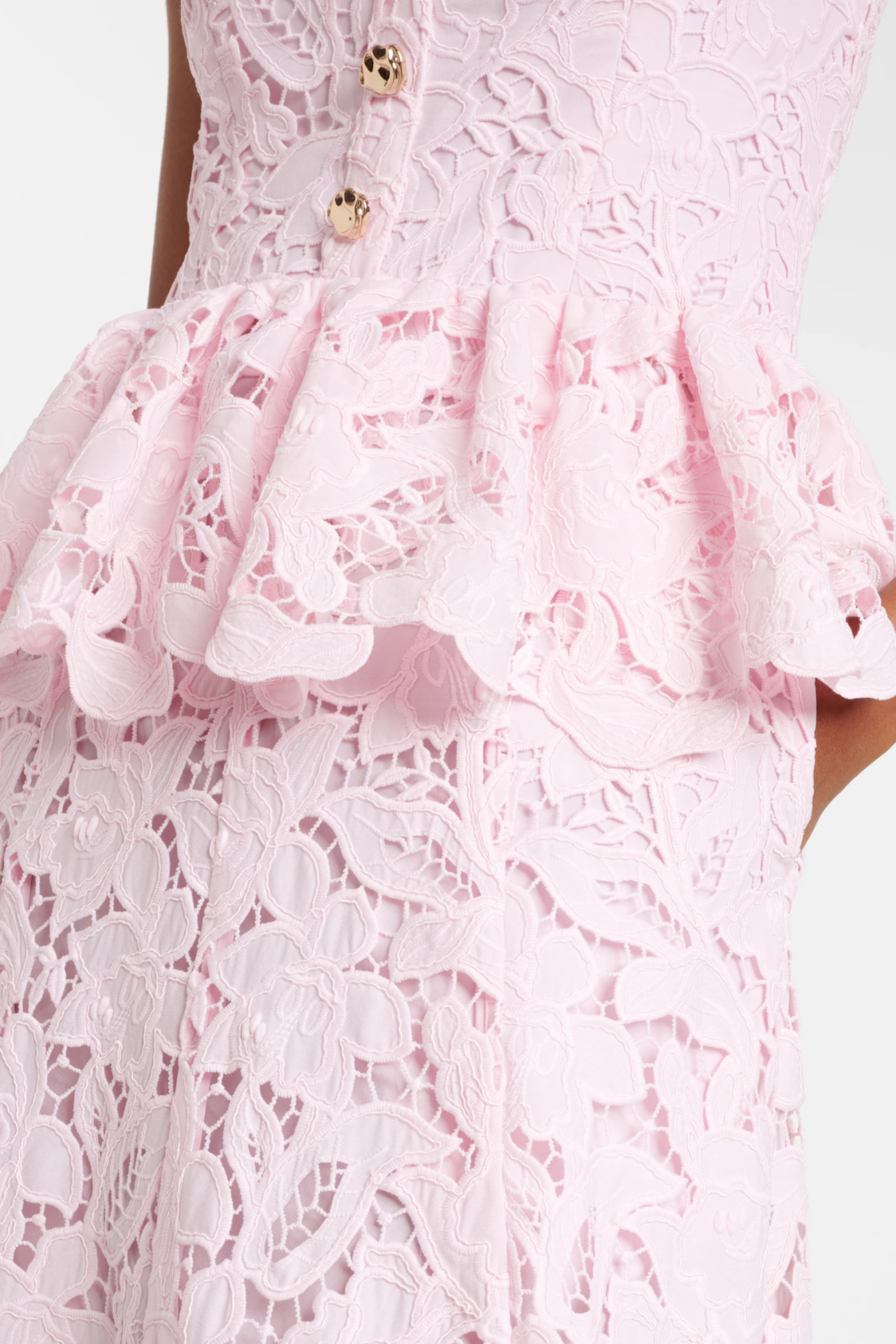 Lacinda Lace Peplum Midi Dress