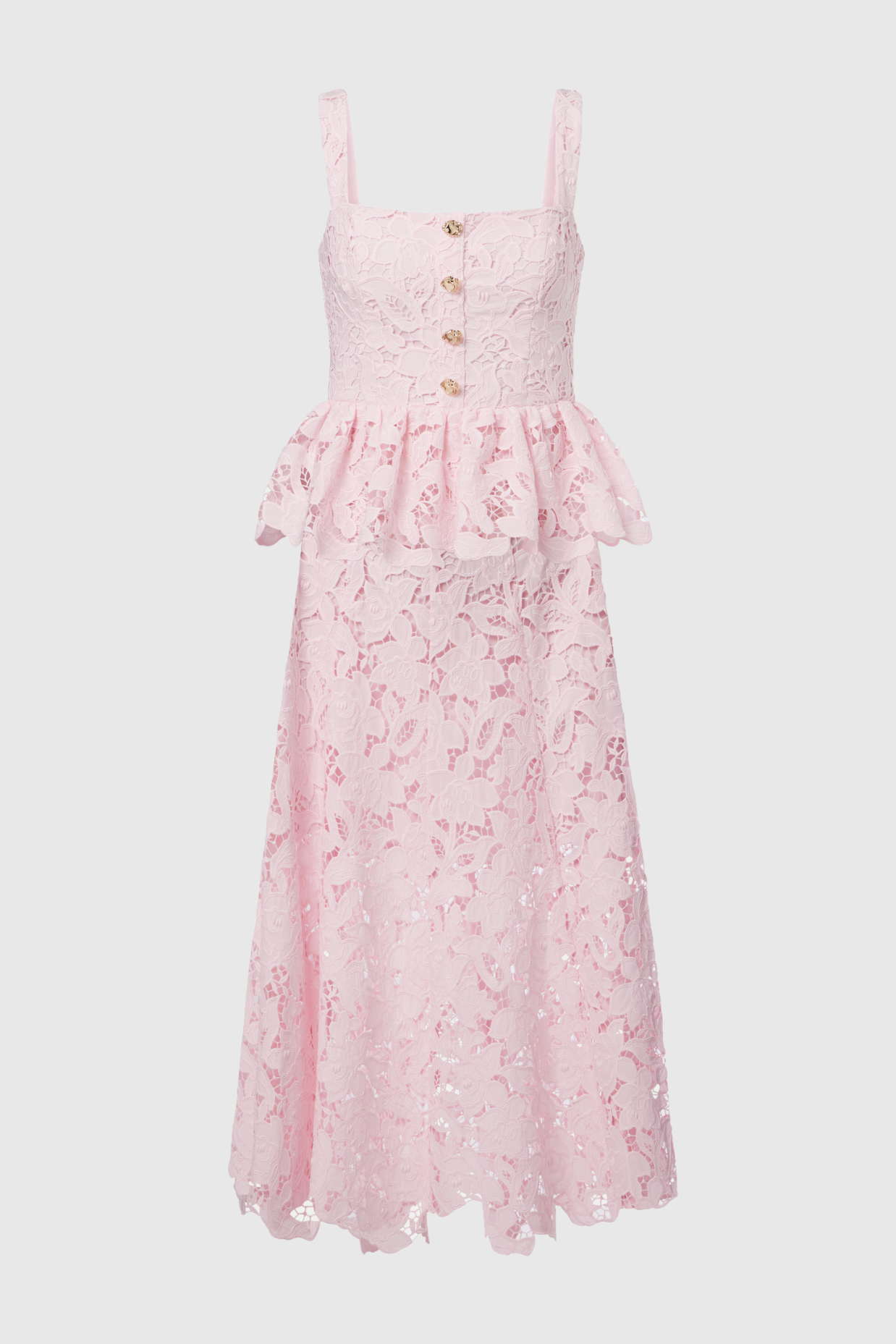 Lacinda Lace Peplum Midi Dress