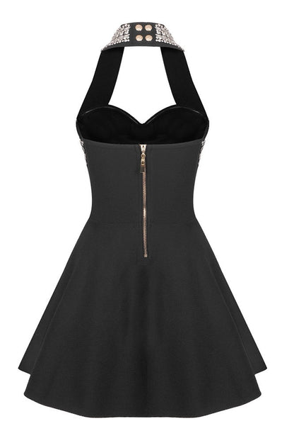Leticia Crystal Halter Mini Bandage Dress