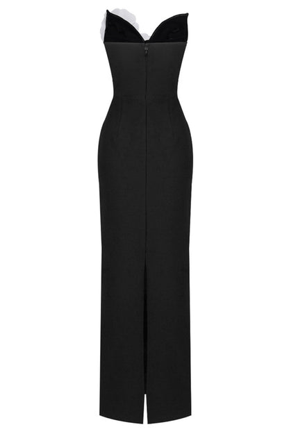 Lilith Floral Strapless Maxi Bandage Dress
