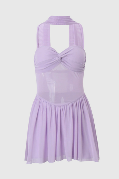 Llola Mesh Strapless Wrap Mini Dress