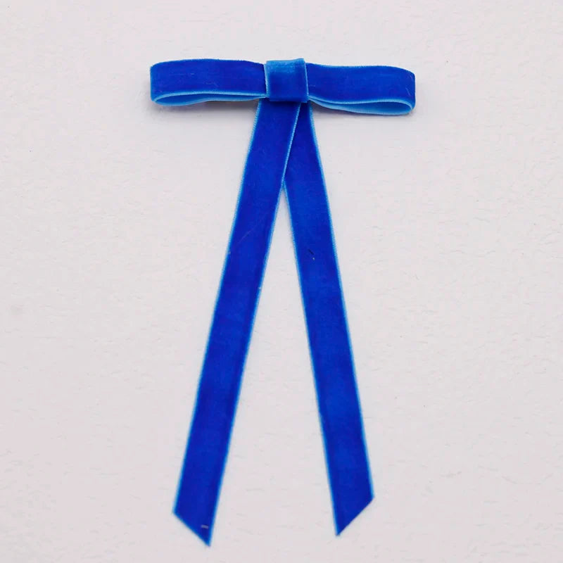PU Leather Bow Long Ribbon Duckbill Clip Christmas Hair Accessory
