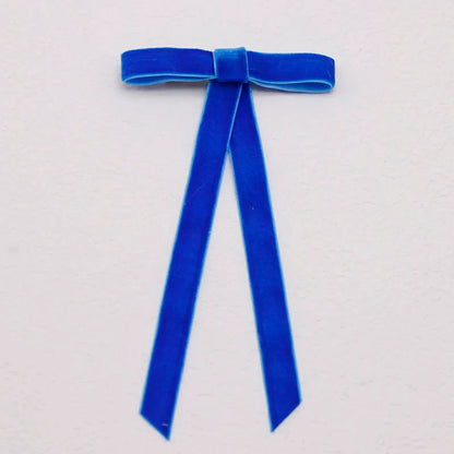 PU Leather Bow Long Ribbon Duckbill Clip Christmas Hair Accessory