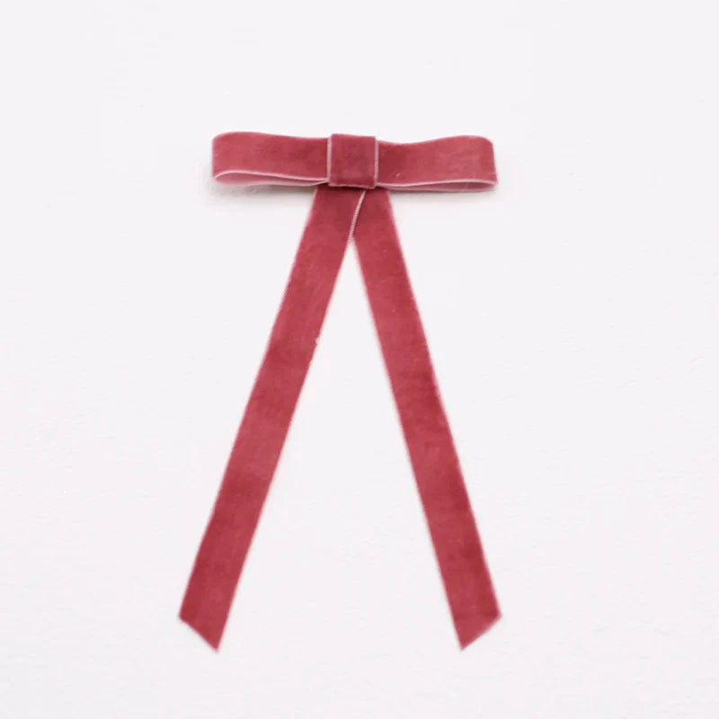 PU Leather Bow Long Ribbon Duckbill Clip Christmas Hair Accessory