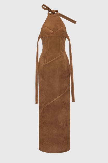Maibe Halter Split Maxi Dress