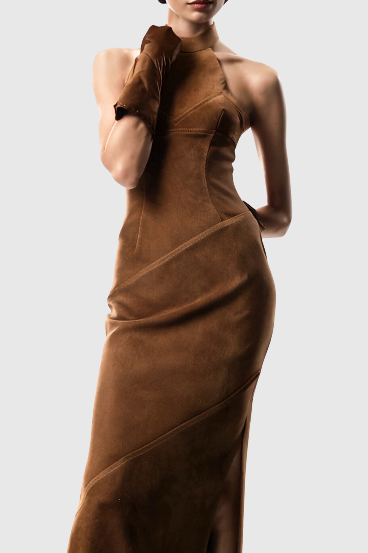 Maibe Halter Split Maxi Dress