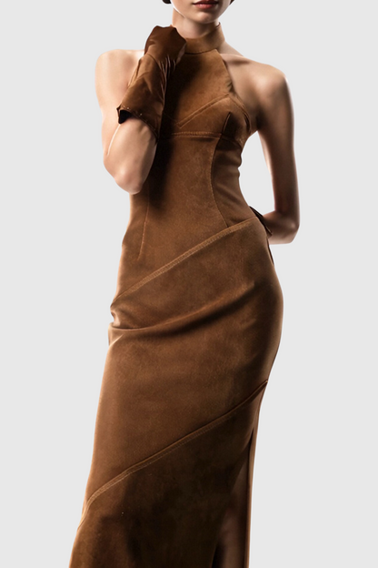 Maibe Halter Split Maxi Dress