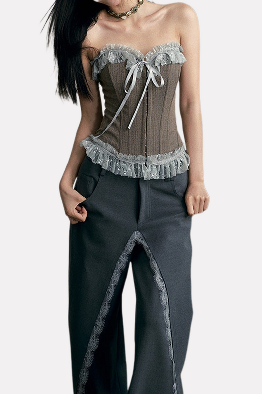 Maria Lace Ruffle Corset