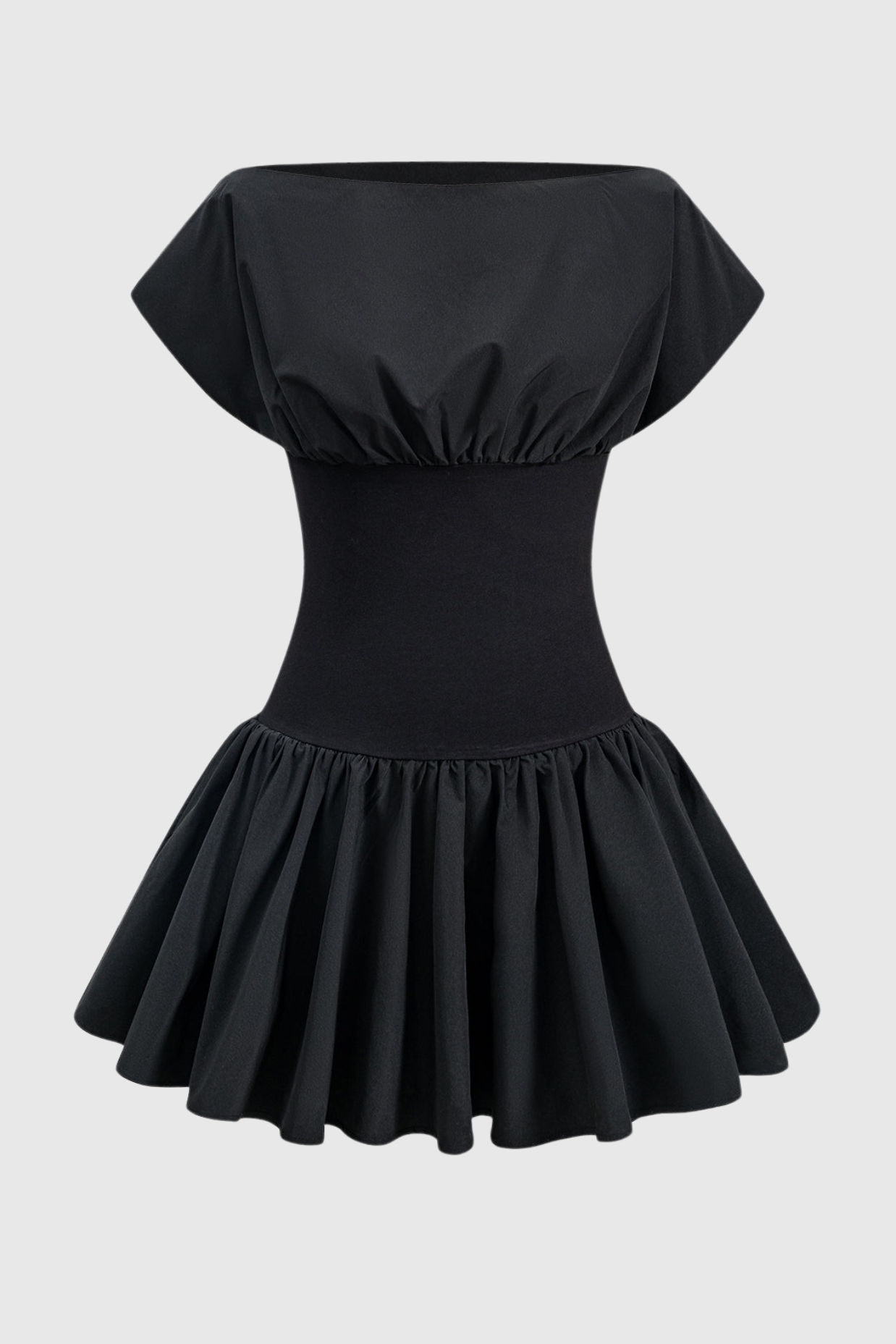 Michael Ruched Patchwork Mini Dress - Black