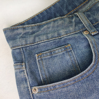 DressBetty - Mid-waist Jeans Women's Retro Denim Wide-leg Pants Loose Street Trousers Casual Washed Mother's Pants