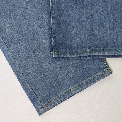 DressBetty - Mid-waist Jeans Women's Retro Denim Wide-leg Pants Loose Street Trousers Casual Washed Mother's Pants