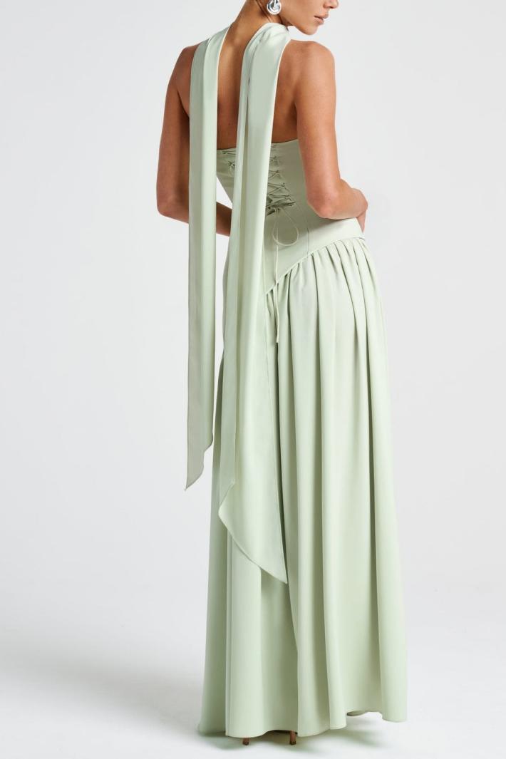 Miloni Strapless Split Maxi Dress - Mint