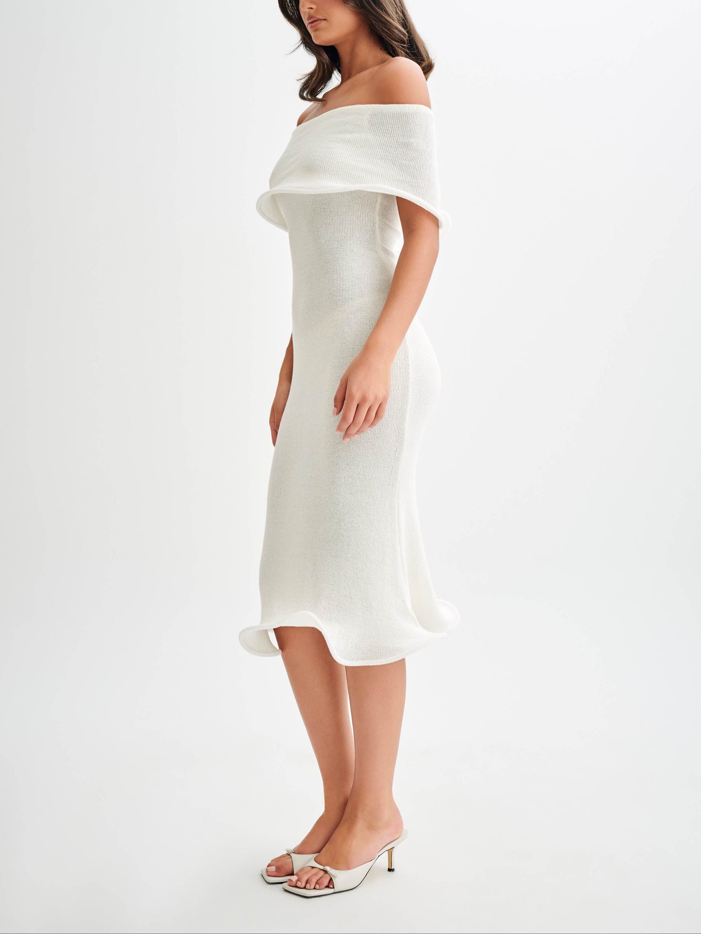 Molly Off Shoulder Knit Midi Dress