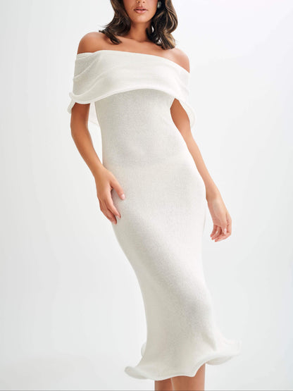 Molly Off Shoulder Knit Midi Dress