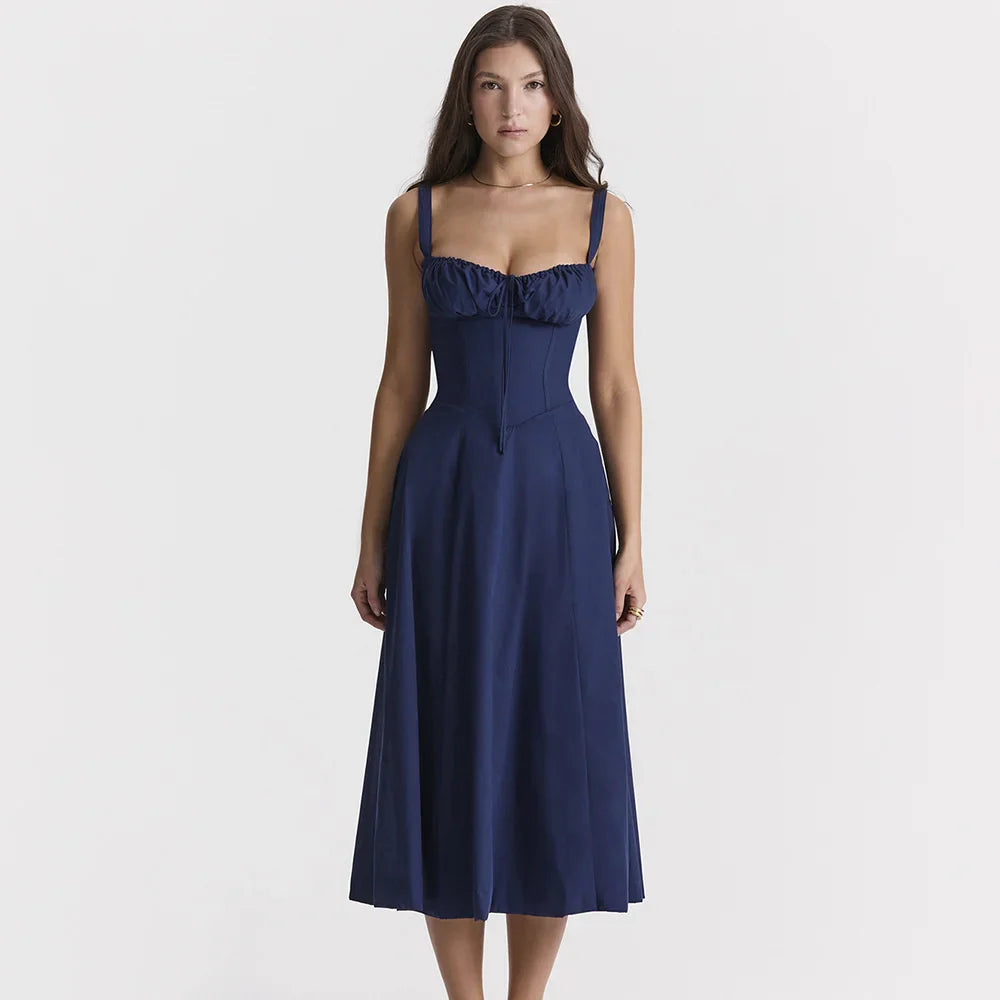 DressBetty - 2024 Elegant Lace-up High Split Long Lace Dress