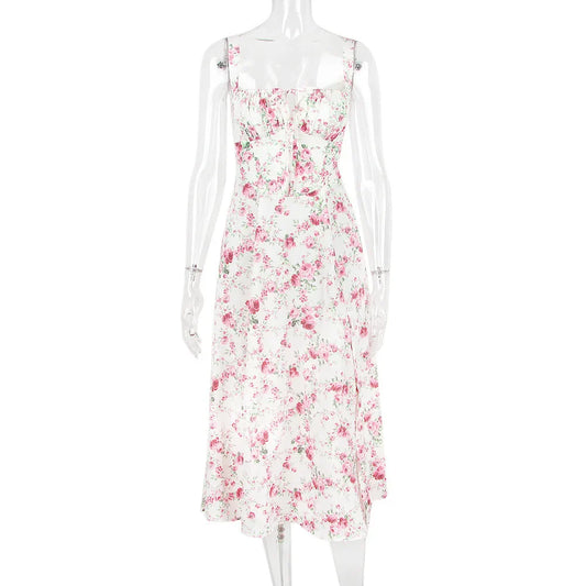 DressBetty - 2024 Elegant Lace-up High Split Long Lace Dress