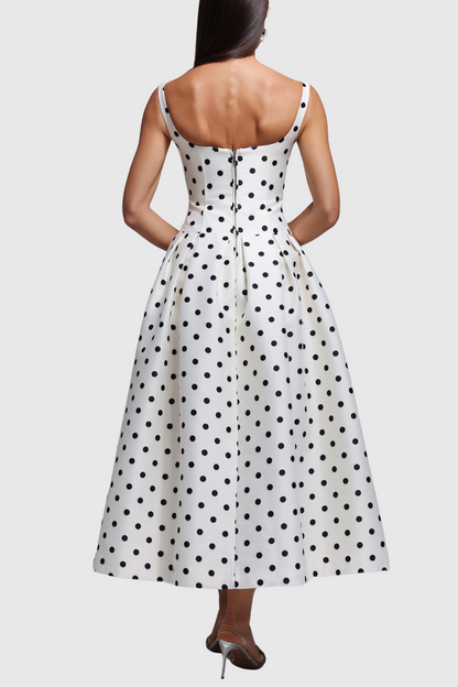 Nataliya Polka Dot Corset Maxi Dress