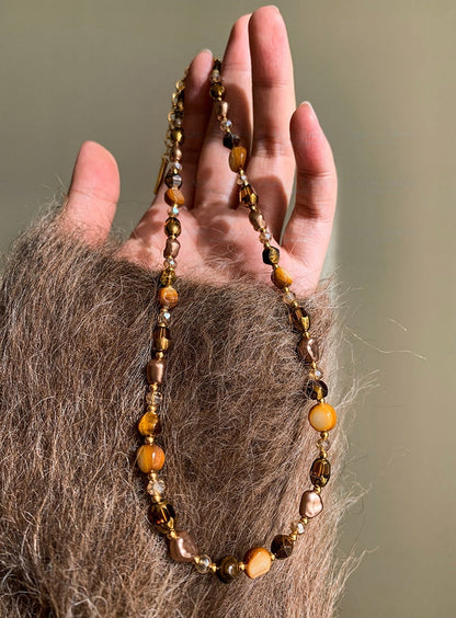 Natural Tiger Eye Mala-Style Necklace