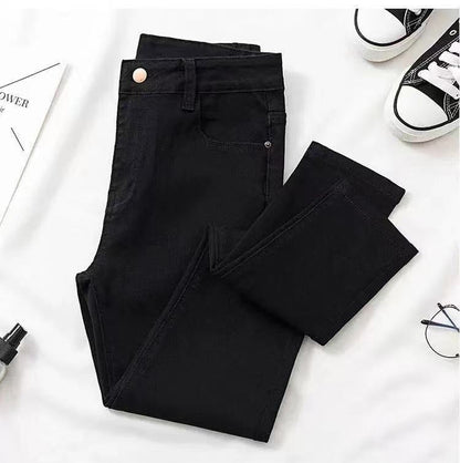 DressBetty - Elastic Pencil Trousers High Waist Ladies Tight Slim Fit Casual Skinny Denim Pants