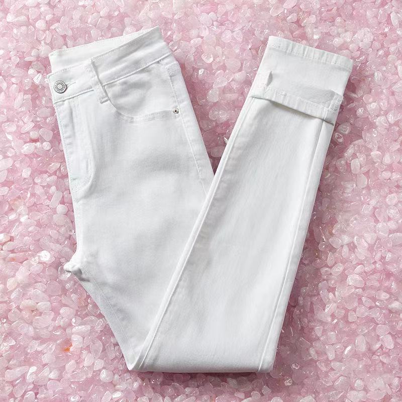 DressBetty - Elastic Pencil Trousers High Waist Ladies Tight Slim Fit Casual Skinny Denim Pants