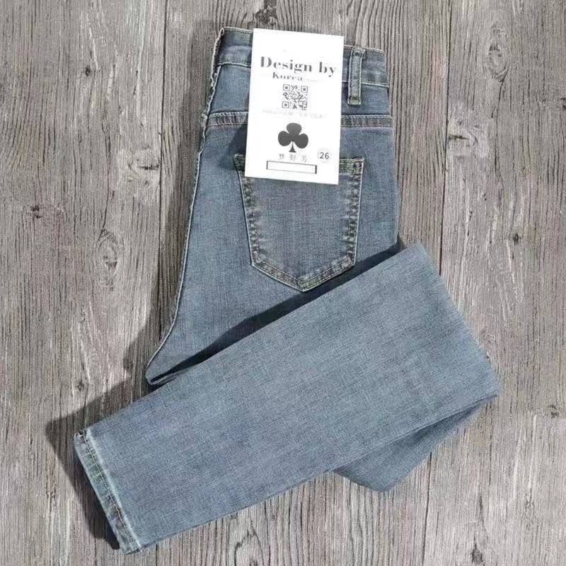 DressBetty - Elastic Pencil Trousers High Waist Ladies Tight Slim Fit Casual Skinny Denim Pants