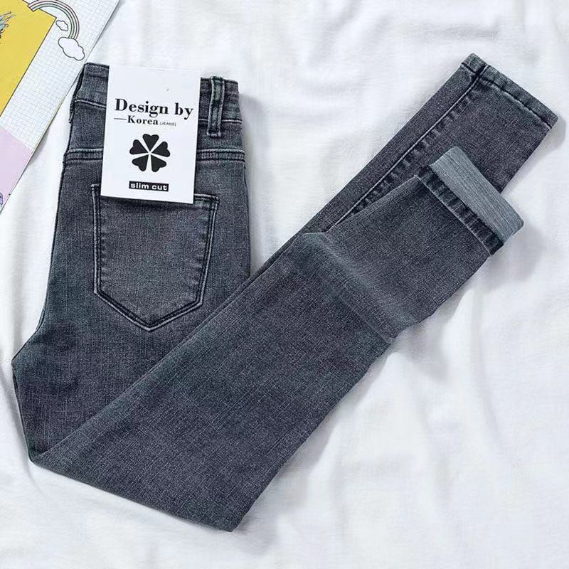 DressBetty - Elastic Pencil Trousers High Waist Ladies Tight Slim Fit Casual Skinny Denim Pants