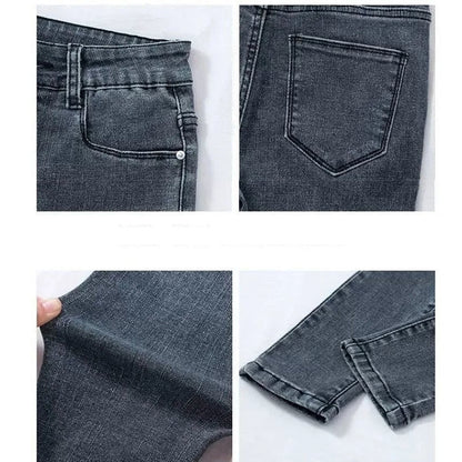 DressBetty - Elastic Pencil Trousers High Waist Ladies Tight Slim Fit Casual Skinny Denim Pants