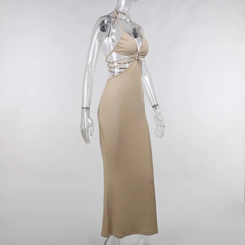 DressBetty - 2024 Elegant Backless Club Party Sleeveless Maxi Cut Out Dresses