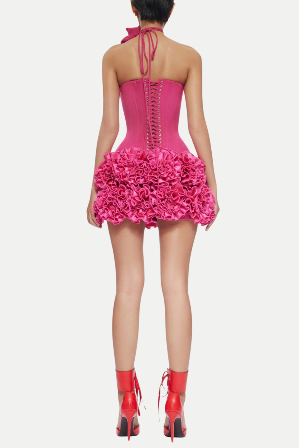 Nuala Floral Lace Up Two Piece Set - Pink