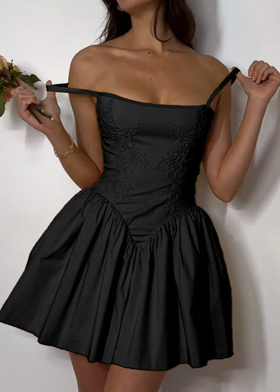 Solène Dress – Floral Embroidered Fit-and-Flare Mini