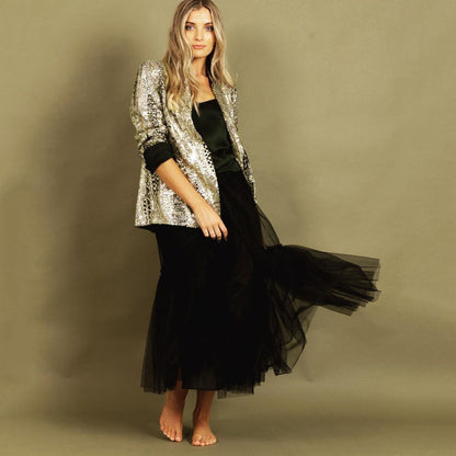 DressBetty - Temperament Sequins Long Sleeve Blazer
