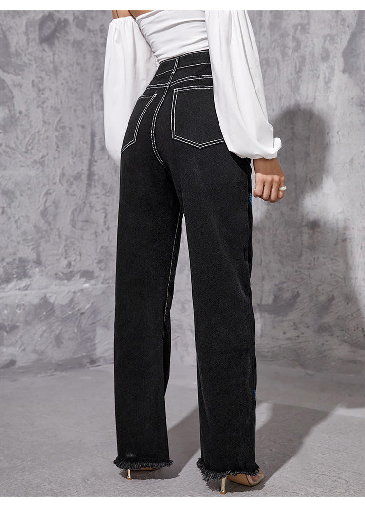 DressBetty - Blue Butterfly Straight Jeans