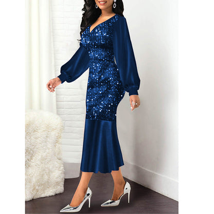 DressBetty - Sequin High Waist Fishtail Dress