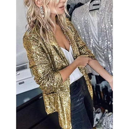 DressBetty - Temperament Sequins Long Sleeve Blazer