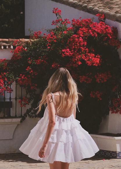 Petal Whimsy - TieRed Ruffle Sundress