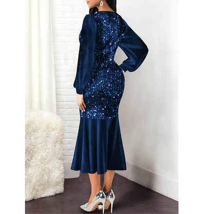 DressBetty - Sequin High Waist Fishtail Dress