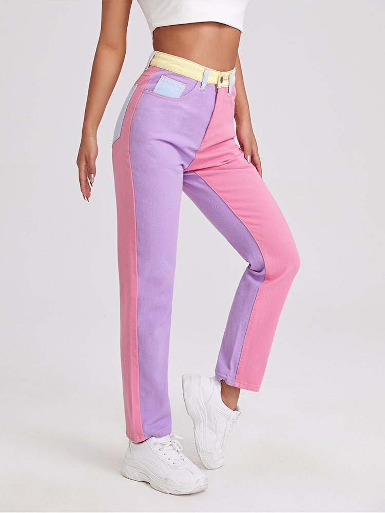 DressBetty - Splicing Contrast Jeans