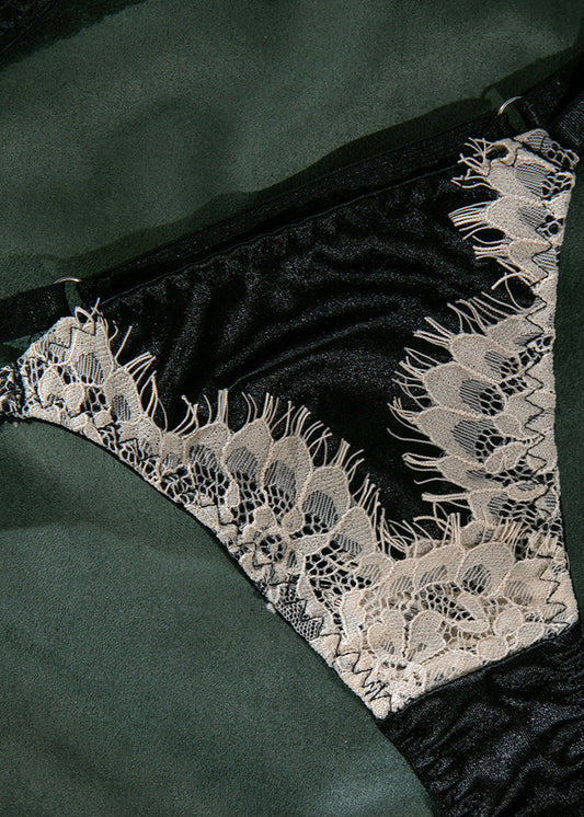 Velina - Sheer Lace & Satin Underwire Lingerie Set
