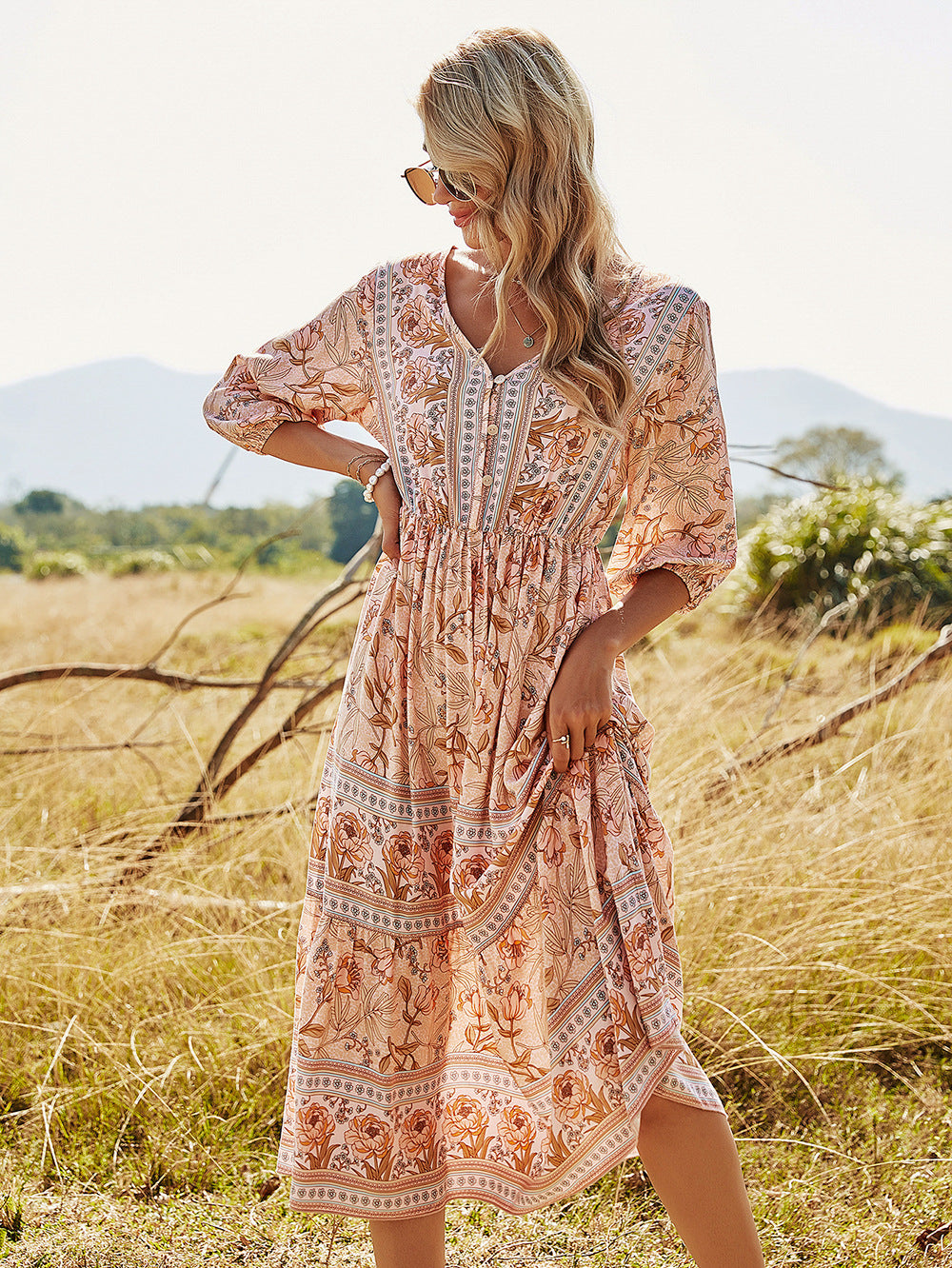 DressBetty - Bohemian A-Line Floral Dress