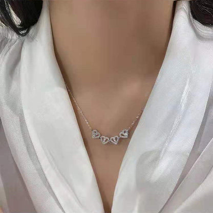 2 Ways wear Clover Heart Necklace