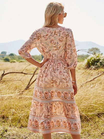 DressBetty - Bohemian A-Line Floral Dress