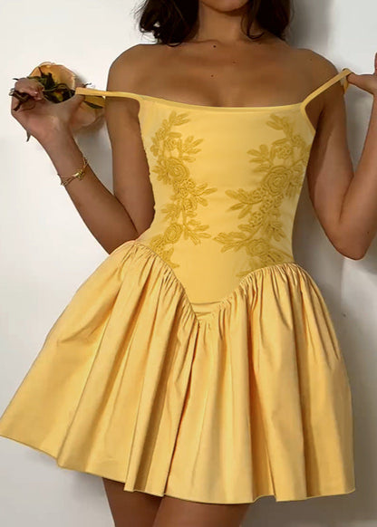Solène Dress – Floral Embroidered Fit-and-Flare Mini