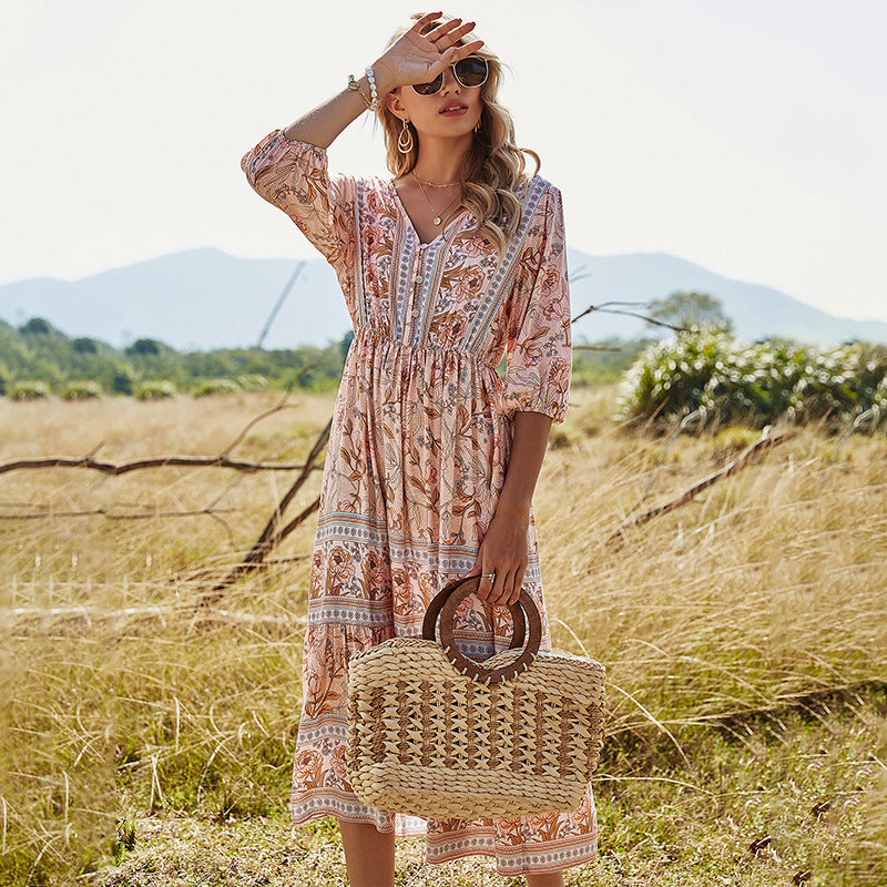 DressBetty - Bohemian A-Line Floral Dress