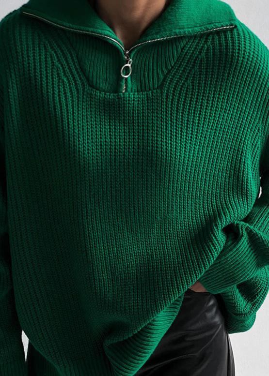 Vibrant Ribbed Half-Zip Pullover