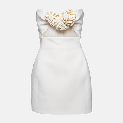 Nethara - Sleeveless Floral Cut-Out Mini Dress