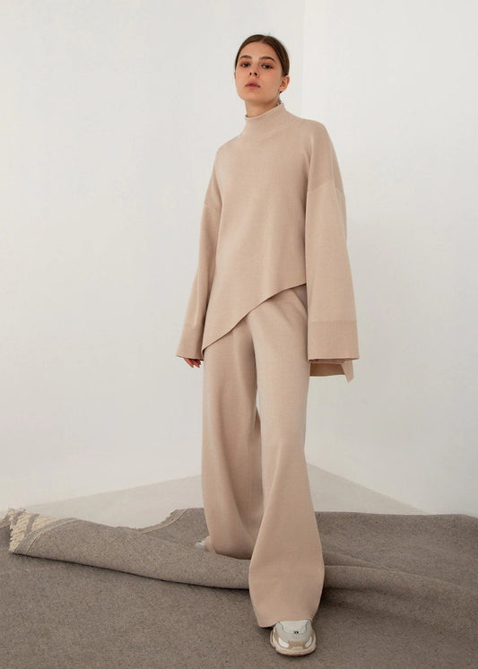 Irregular Hem Knit Two-Piece Set